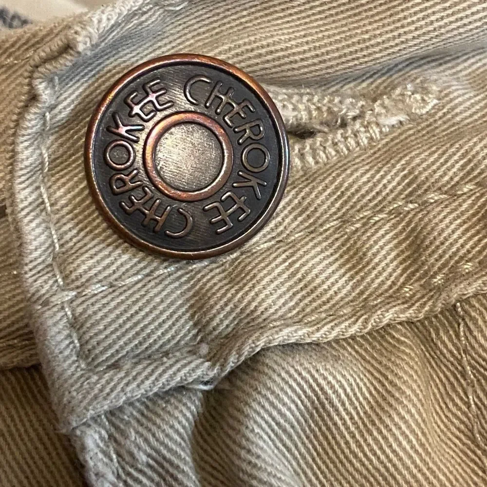 ‼️FINAL ‼️Cherokee Men's Tan Cargo Shorts with Utility Loop Cotton 💯 Size 38